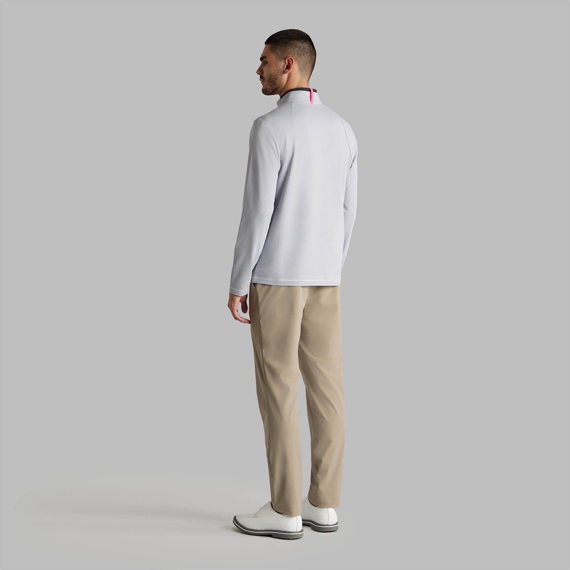 G/FORE Lightweight French Terry Mens Golf Mid Layer Light Grey Melange